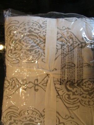 Pottery Barn Dessi Print Reversible Percale Sham standard gray quilted New-image