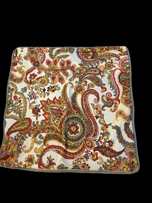 Pottery Barn Felicity Paisley Pillow Cover Orange Yellow Green Cottage 19x19