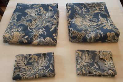 Pottery Barn Bristol Palampore Jacobian TWIN Duvet/Sham Set Blue Yellow 2 avail-image