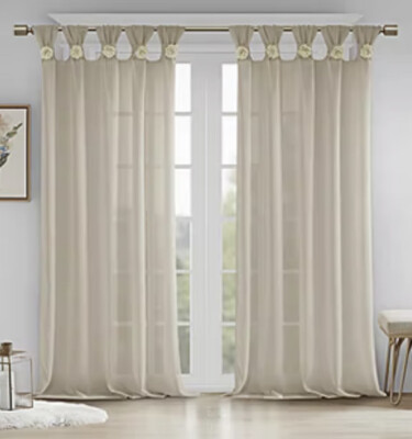 Madison Park NWT window 50”X95” Beige Curtain SF-image