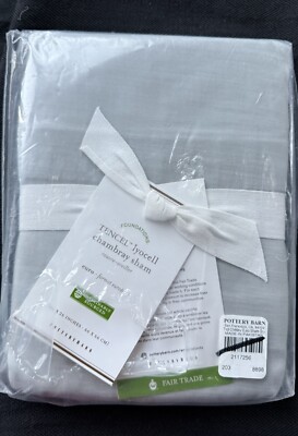 New Pottery Barn Tencel Lyocell Sham Euro Chambray Grey Gray Fair Trade 1-image