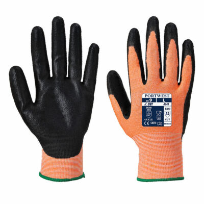 Portwest A643 Amber Cut Safety Glove with Palm Dipped Nitrile Foam Grip ANSI-image