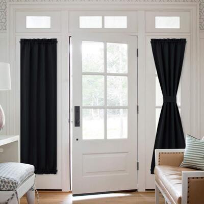 French Door Curtains Set Of 2 Blackout Curtain Patio Door Blinds Thermal Insulat-image
