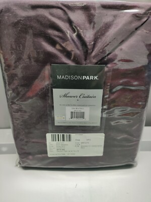 Madison Park Laurel Tufted Semi-Sheer Shower Curtain 72x72 Plum-image