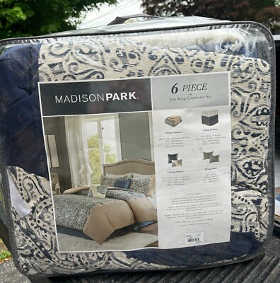 Madison Park 6 Pc. Jess King Comforter Bed Sleep Blanket Set Brand New-image