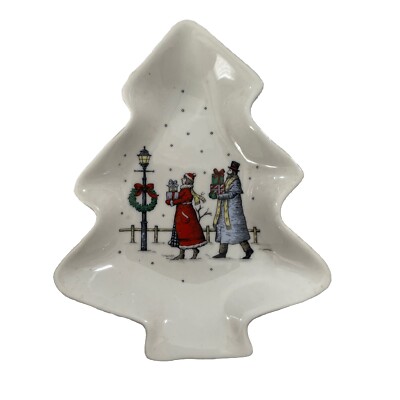 Studio Nova X-mas Shoppers  Christmas Tree Shaped Candy Dish 6 1/4”-image