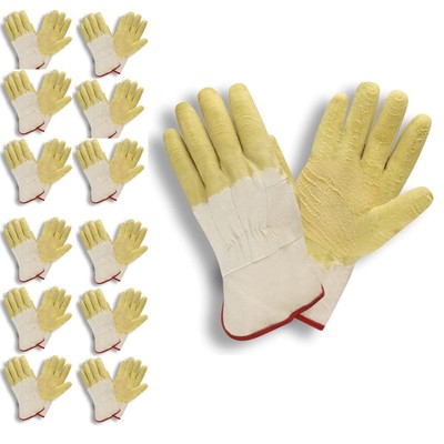 5610 Economy Rubber Dipped Gloves, Canvas Lined, Crinkle Finish, Safety Cuff,...-image