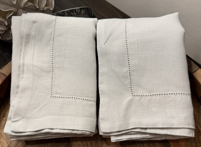Set/2 Pottery Barn Belgian Flax Linen Standard Shams 26x 20