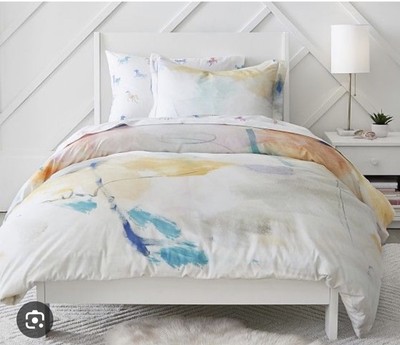 West Elm x Pottery Barn Kids Painted Palace Watercolor Duvet Twin & Pillow Sham-image