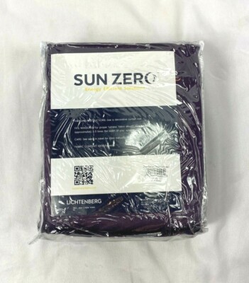 Sun Zero Violet Purple Room-Darkening Grommet Pair of Curtain Panels, 108