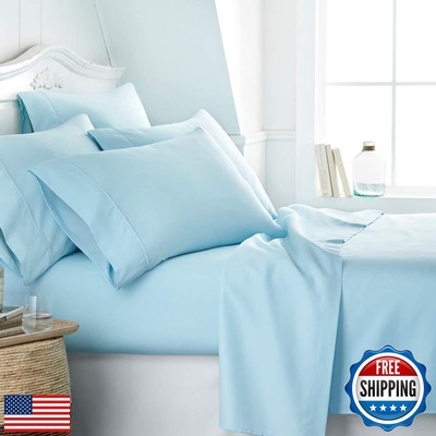 Linen Market 6 Piece Bed Sheet Set, Aqua, King-image