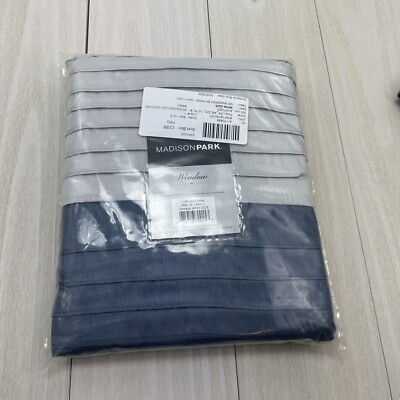 Madison Park Amherst Polyoni Pintuck Window One 1 Panel Navy-image