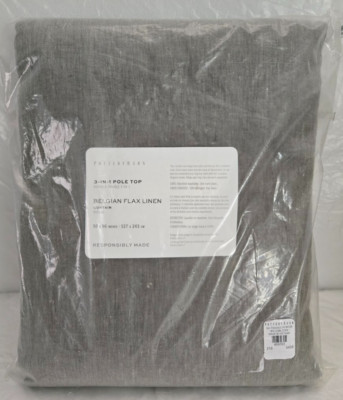 Pottery Barn 3-in-1 Pole Top Belgian Flax Linen 1-Curtain 50
