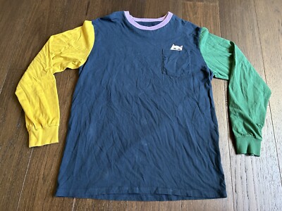 Rip N Dip Cat Middle Finger Pocket Colorblock Long Sleeve Shirt Size L-image