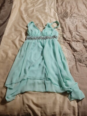 City Studio Women's Mint Beaded Sweetheart Neck Fit & Flare Dress Size 11-image