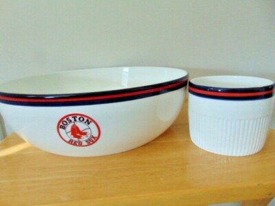 MLB Ceramic Game Time Bowl Chip n Dip Boston Red Sox Baseball large Ceramic-image