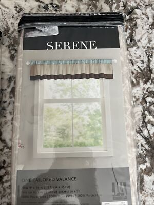 3 Madison Park Serene Embroidery Tailored Valance Window Treatment Rod-image