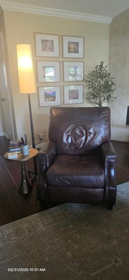 Pottery Barn (James) Leather Electric Recliner-image