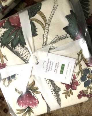 Pottery Barn Resi Palampore Duvet Cover Set Ivory Queen 2 Euro Shams Floral 3p🦩-image