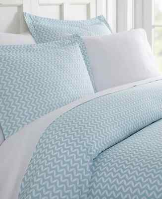 IENJOY HOME Tranquil Sleep Patterned Light Blue Chevron 3 Pc Duvet Cover Set-image