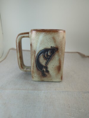 Designs  by Mara  Mexico Studio Art Pottery Kokopelli Cactus Coffee Mug Cup -image