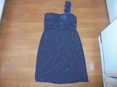 Enfocus Studio black and white polka dot one shoulder sundress size 10 -image