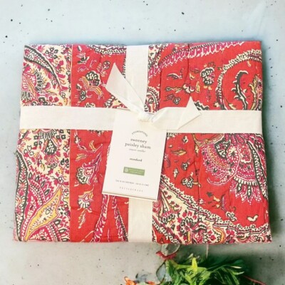 Pottery Barn Sweeney Paisley quilted standard sham multi New pillow red-image