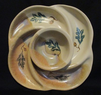 Stegall Pottery - Chip and Dip - Serving Tray - Veggies and Dip-image