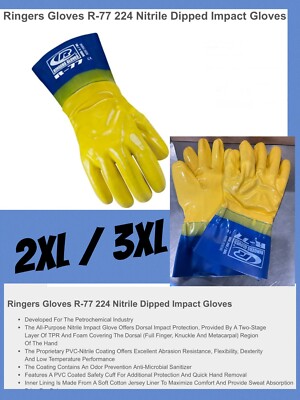 Ringers Gloves R-77 224 Nitrile Dipped Impact Gloves 2XL 3XL PETROCHEMICAL PVC-image