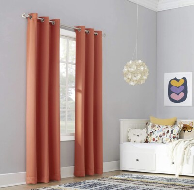 Sun Zero Lichtenberg 1 Grommet Curtain Panel Orange 40x95 NEW-image