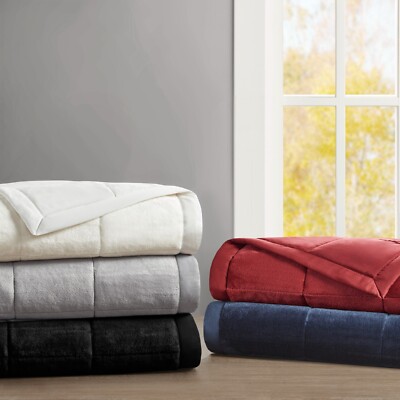 Madison Park Reversible Plush HeiQ Smart Temperature Down Alternative Blanket-image