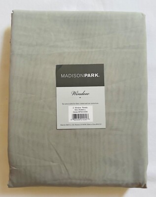 2 Panels Window Curtains 50” x 84” Sheer Light Gray NEW-image