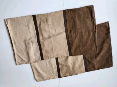 Pair 2 Madison Park Polyester Brown Tones 19x35 inch Pillow Shams King-image