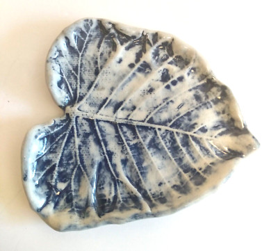 Leaf Shaped Studio Art Pottery Handmade Trinket 6