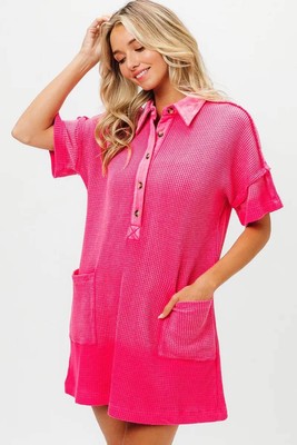 BiBi Dip Dye Mineral Washed Knit Dress-image