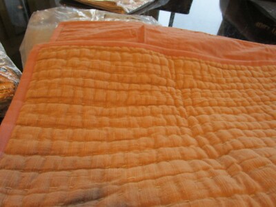 Pottery Barn Stonewashed Pickstitch Euro sham soft rose photo shoot sample -image