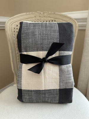 Pottery Barn Bryce Buffalo Check FULL/QUEEN Duvet Cover Charcoal PRE-OWNED-image