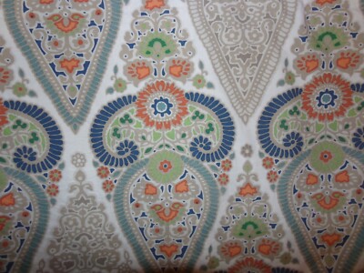 POTTERY BARN GISELA MEDALLION BLUE/ORANGE/GREEN/TAN SET OF 2 EURO PILLOW SHAMS-image