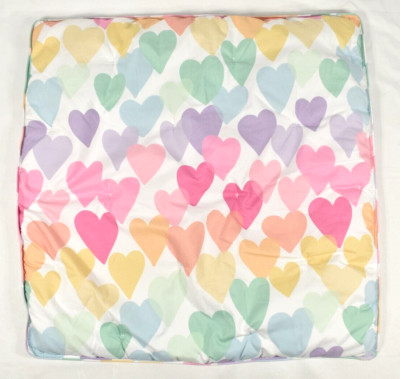 Pottery Barn Kids Evie Hearts Rainbow Dream Puff Euro Pillow Sham Mark on Back-image