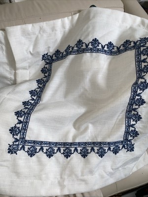 Madison Park Signature White and Blue Euro Shams--3 Button Closure-image