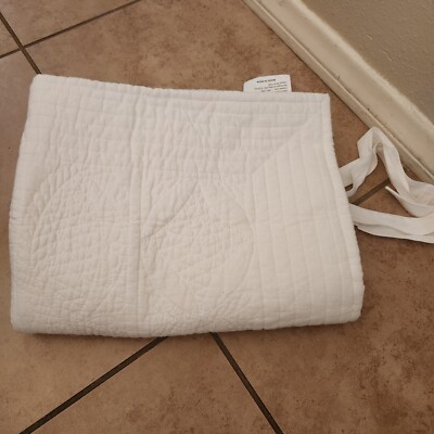 NEW Pottery Barn Hanna Quilted STANDARD sham WHITE floral Ties-image