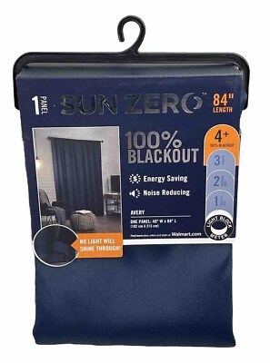 Sun Zero Avery 100% Blackout Rod Pocket Curtain Panel, 40