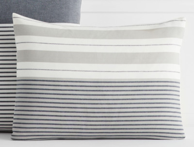 NEW POTTERY BARN TEEN HARBOR STRIPE Standard SHAM  Gray -No longer available-image