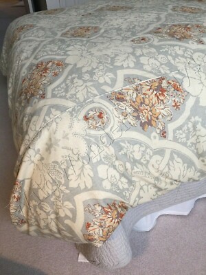 Pottery Barn Camilla Duvet Cover Set Blue King 2 Standard Shams Fretwork Rare🦩-image