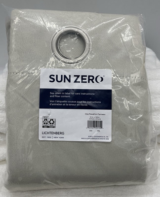 Sun Zero Easton Blackout Energy Efficient Grommet Curtain Panel 54X108 Pearl New-image