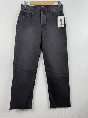 DIP Women's Button-fly Jeans Dark Wash High Rise Straight Leg Raw Hem Sz. 10 NWT-image