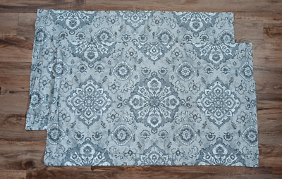 Pottery Barn Giovanna Medallion King Pillow Shams Charcoal Persian Style Bedding-image