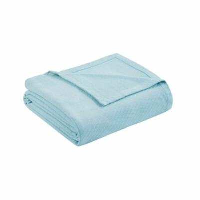 MADISON PARK LIGHT BLUE BLANKET FULL/QUEEN SIZE NIP-image