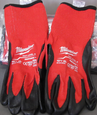 3 Milwaukee Latex Level 3 Cut Level latex dipped work gloves 48-22-8933 XL-image