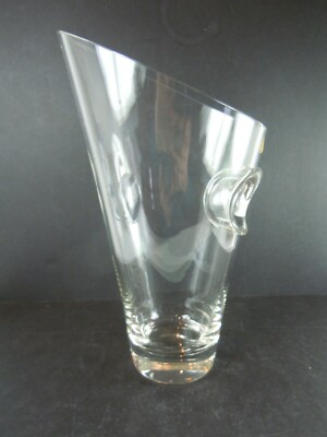 Vintage Rosenthal Crystal Germany Unusual Oval Vase Signed-image